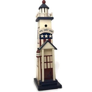 Coastal Americana Wooden Lighthouse Decor Home Sweet Home